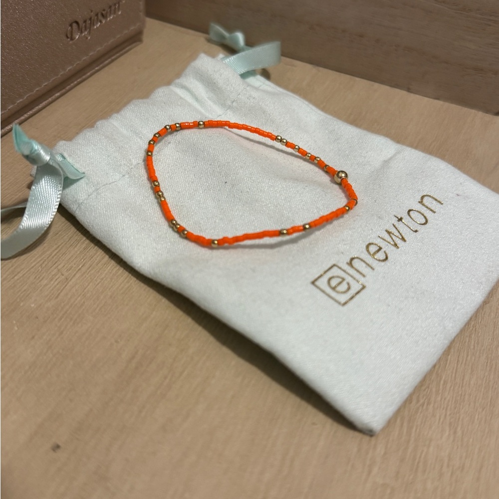 Newton Vibrant Orange and Gold Bracelet